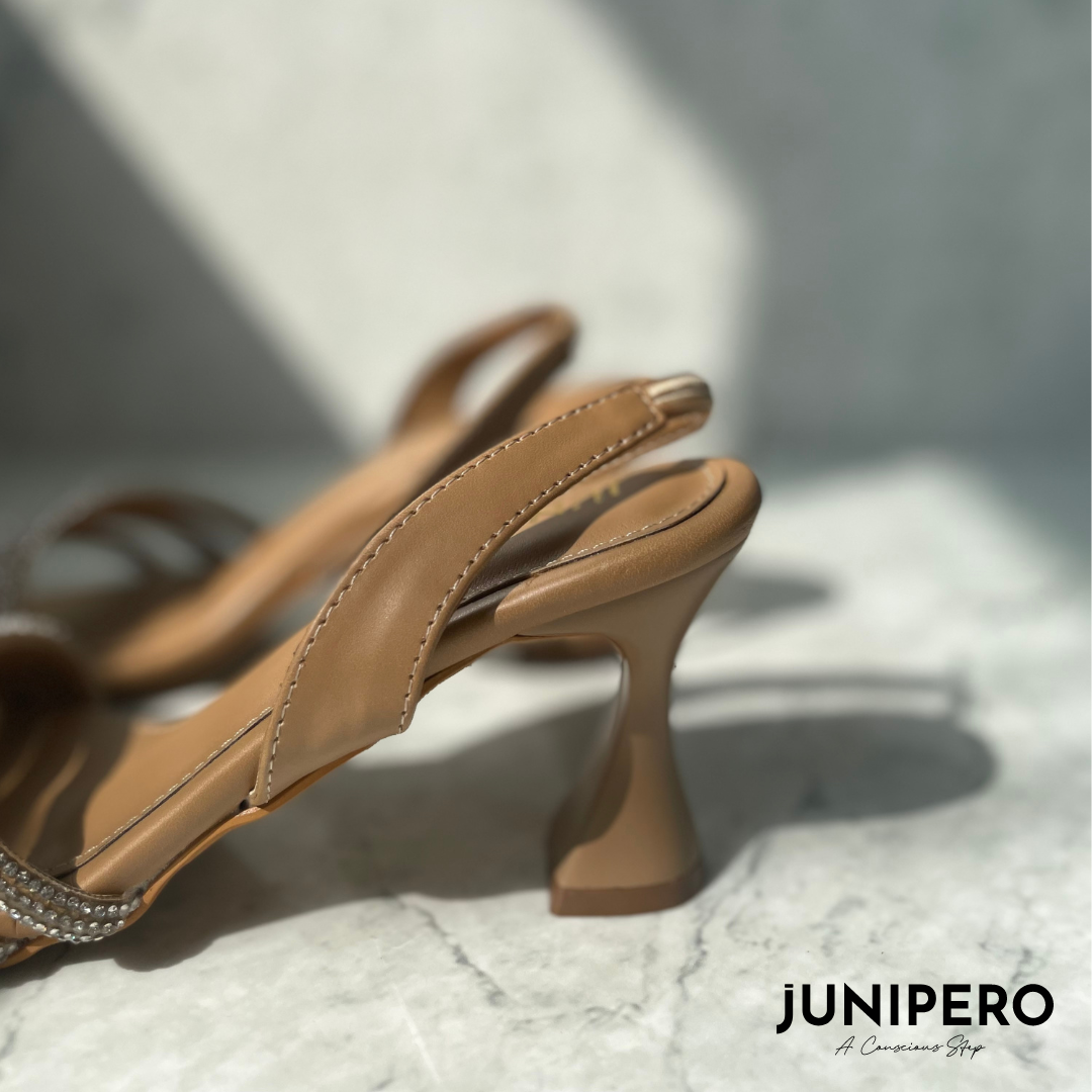 Mango top geometric heels